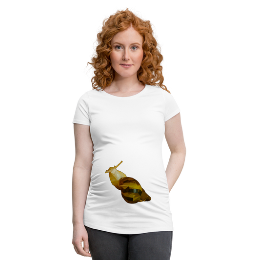 Frauen Schwangerschafts-T-Shirt Achatina reticulata Low Poly - weiß