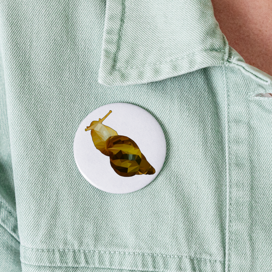 Buttons groß 56 mm (5er Pack) Achatina reticulata Low Poly - weiß