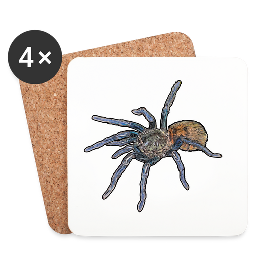 Untersetzer 4er Set Chromatopelma cyaneopubescens - weiß