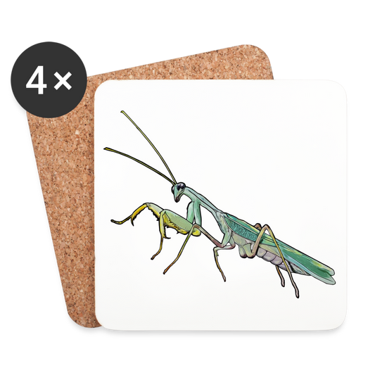Untersetzer 4er Set Sphodromantis lineola male - weiß