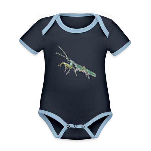 Baby Kontrastbody kurz Sphodromantis lineola male - Navy/Himmelblau