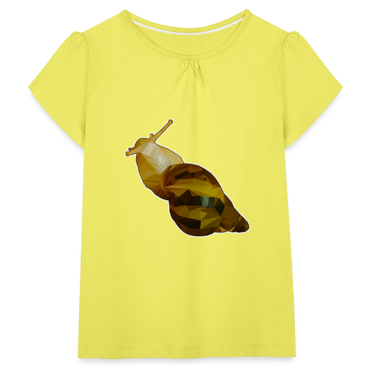 Mädchen-T-Shirt mit Raffungen Achatina reticulata Low Poly - Gelb