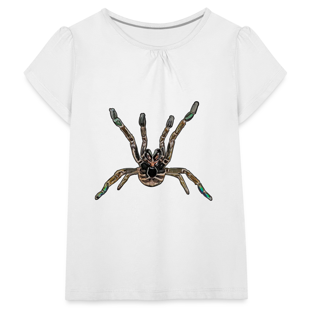 Mädchen-T-Shirt mit Raffungen Pterinochilus murinus tcf - weiß