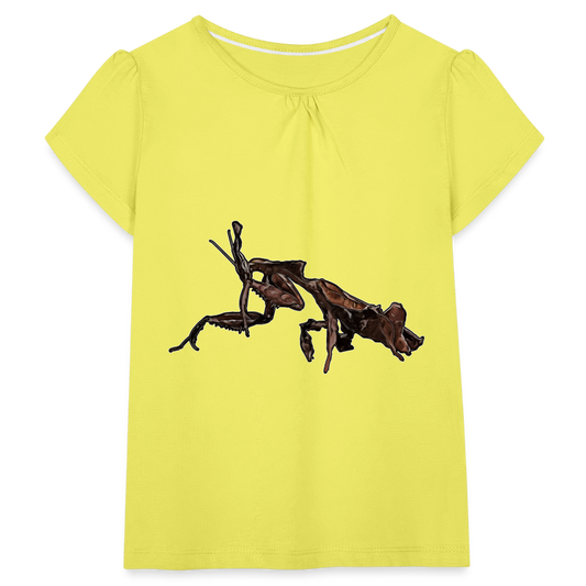 Mädchen-T-Shirt mit Raffungen Phyllocrania paradoxa female 2 - Gelb