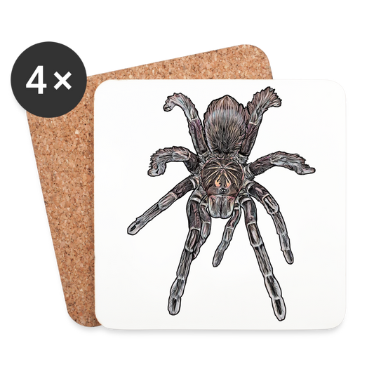 Untersetzer 4er Set Pamphobeteus sp Machala juvenile - weiß