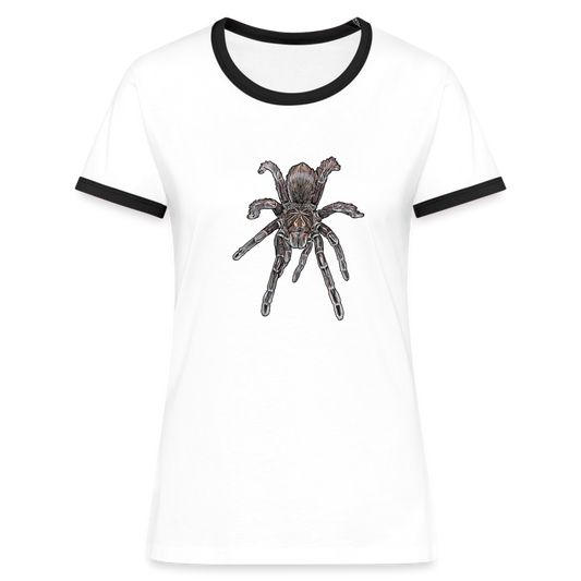 Frauen Kontrast-T-Shirt Pamphobeteus sp Machala juvenile - Weiß/Schwarz