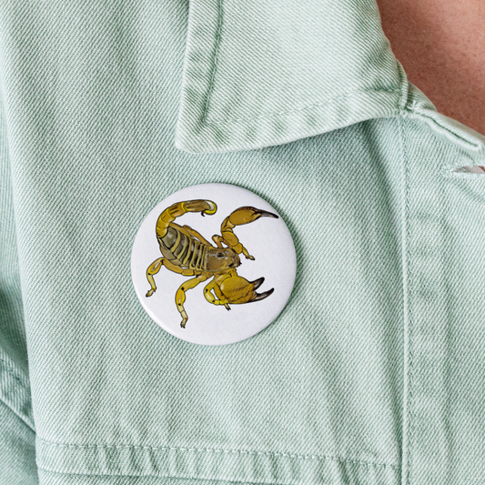 Buttons groß 56 mm (5er Pack) Scorpio maurus palmatus - weiß