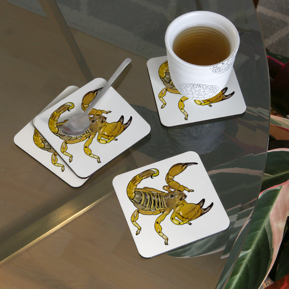 Untersetzer 4er-Set Scorpio maurus palmatus - weiß