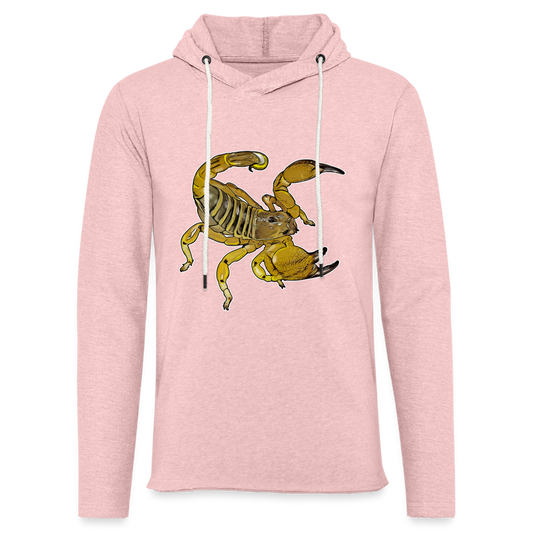 Unisex Kapuzensweatshirt Scorpio maurus palmatus - Rosa-Creme meliert