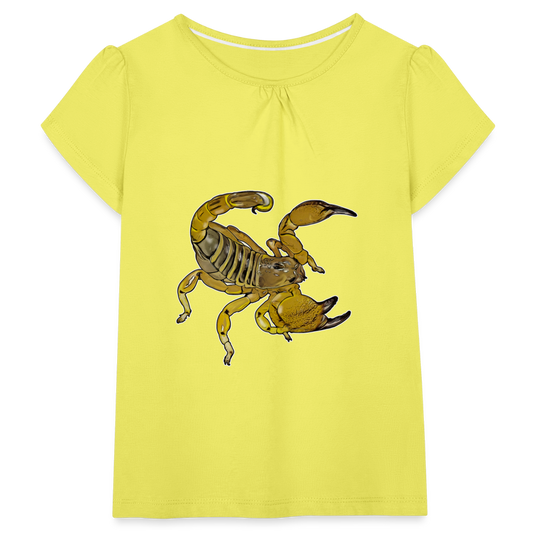 Mädchen-T-Shirt mit Raffungen Scorpio maurus palmatus - Gelb