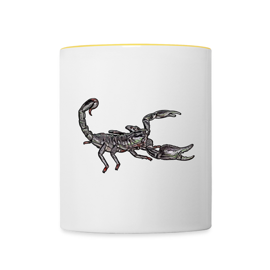 Tasse farbig Heterometrus silenus - Weiß/Gelb