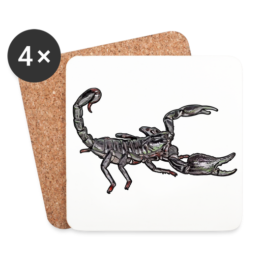 Untersetzer 4er-Set Heterometrus silenus - weiß