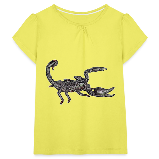 Mädchen-T-Shirt mit Raffungen Heterometrus silenus - Gelb