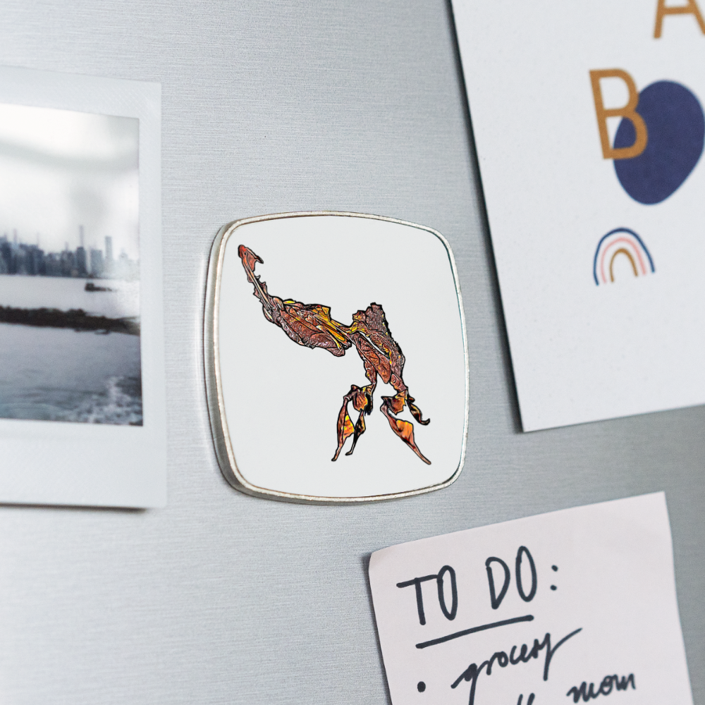 Kühlschrankmagnet eckig Phyllocrania paradoxa male - weiß