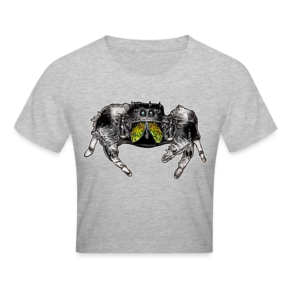 Crop T-Shirt Phidippus regius Rastafari male - Grau meliert