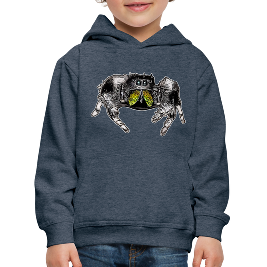Kinder Hoodie Phidippus regius Rastafari male - Jeansblau