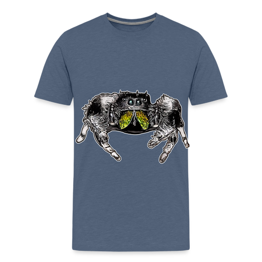 Teenager Basic T-Shirt Phidippus regius Rastafari male - Blau meliert