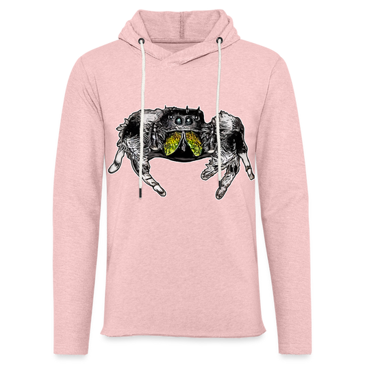 Unisex Kapuzensweatshirt Phidippus regius Rastafari male - Rosa-Creme meliert