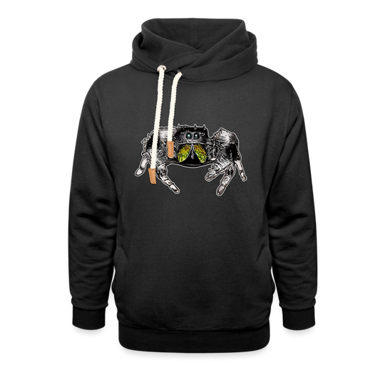 Unisex Schalkragen Hoodie Phidippus regius Rastafari male - Schwarz