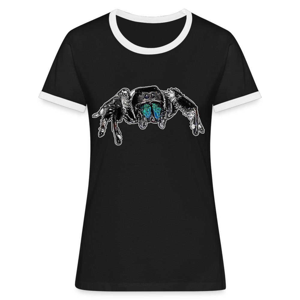 Frauen Kontrast-T-Shirt Phidippus regius Everglades male - Schwarz/Weiß