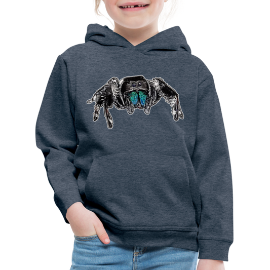 Kinder Hoodie Phidippus regius Everglades male - Jeansblau