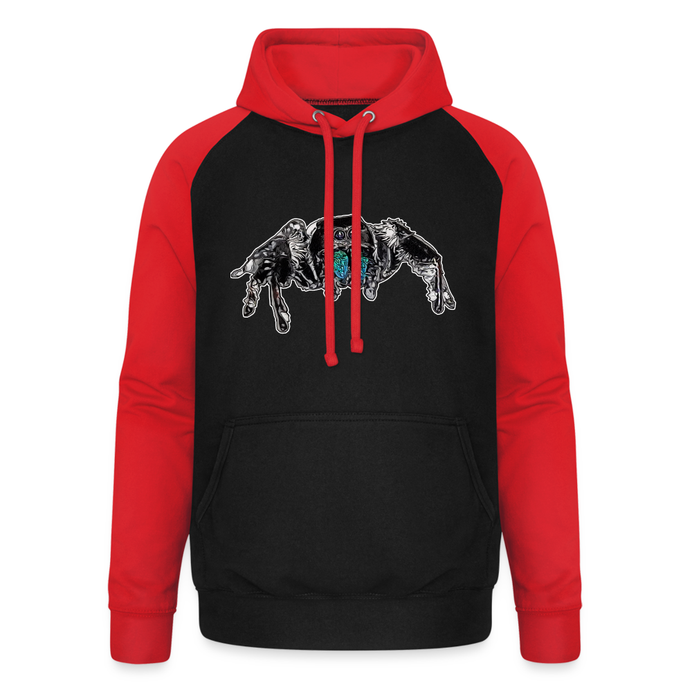 Unisex Baseball Hoodie Phidippus regius Everglades male - Schwarz/Rot