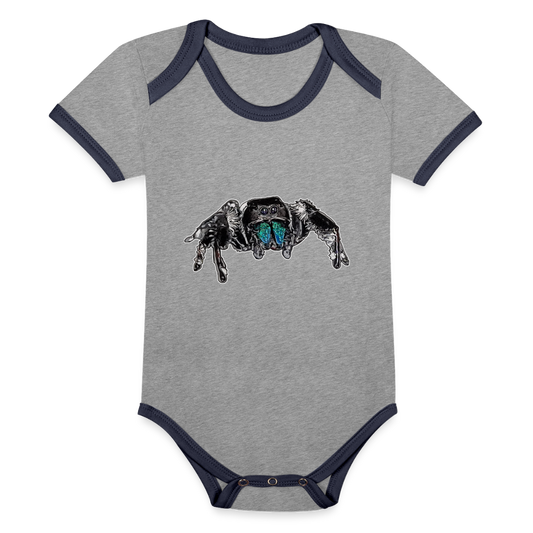 Baby Kontrastbody kurz Phidippus regius Everglades male - Grau meliert/Navy