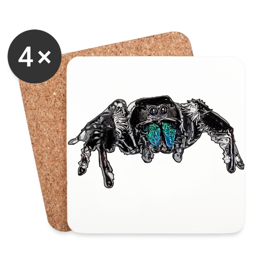 Untersetzer 4er Set Phidippus regius Everglades male - weiß