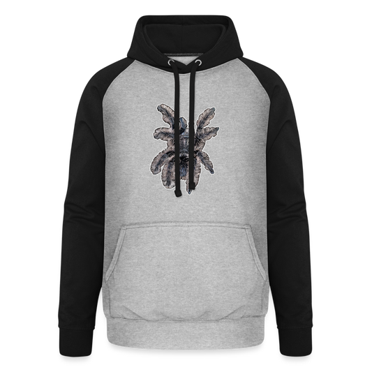 Unisex Baseball Hoodie Tliltocatl albopilosus - Grau meliert/Schwarz