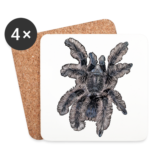 Untersetzer 4er Set Tliltocatl albopilosus - weiß