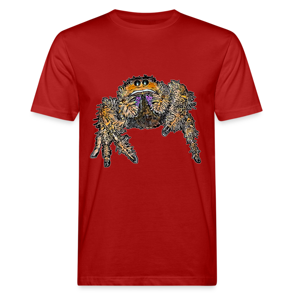 Männer Bio-T-Shirt Phidippus regius Everglades female - Dunkelrot