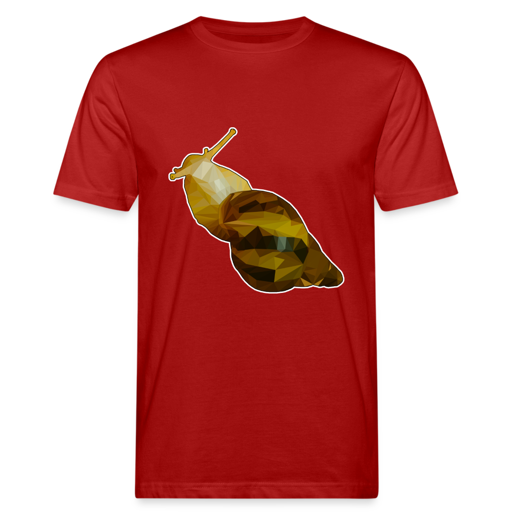 Männer Bio-T-Shirt Achatina reticulata Low Poly - Dunkelrot