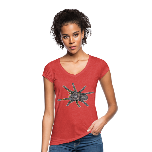 Frauen Vintage T-Shirt Grammostola pulchripes - Rot meliert