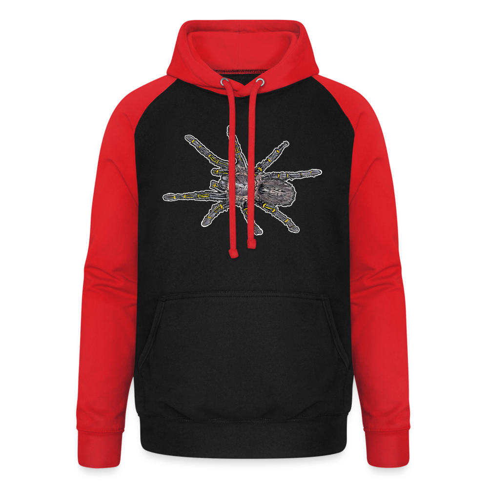 Unisex Baseball Hoodie Grammostola pulchripes - Schwarz/Rot