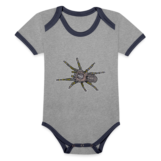 Baby Kontrastbody kurz Grammostola pulchripes - Grau meliert/Navy