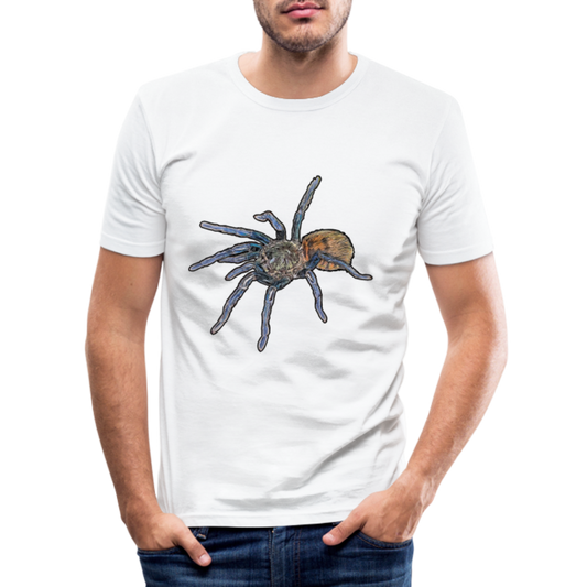 Männer Slim Fit T-Shirt Chromatopelma cyaneopubescens - weiß