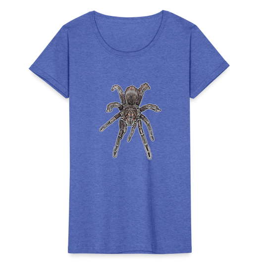Frauen Fruit of the Loom T-Shirt Pamphobeteus sp Machala juvenile - Blau meliert
