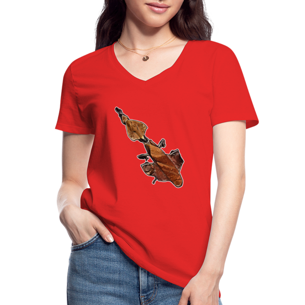 Frauen-T-Shirt mit V-Ausschnitt Phyllocrania paradoxa female - Rot