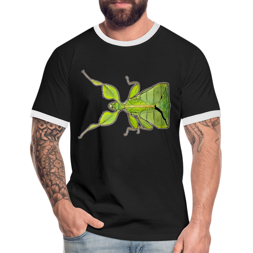 Männer Kontrast-T-Shirt Phyllium philippinicum female - Schwarz/Weiß