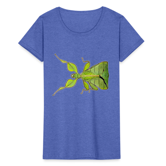Frauen Fruit of the Loom T-Shirt Phyllium philippinicum female - Blau meliert