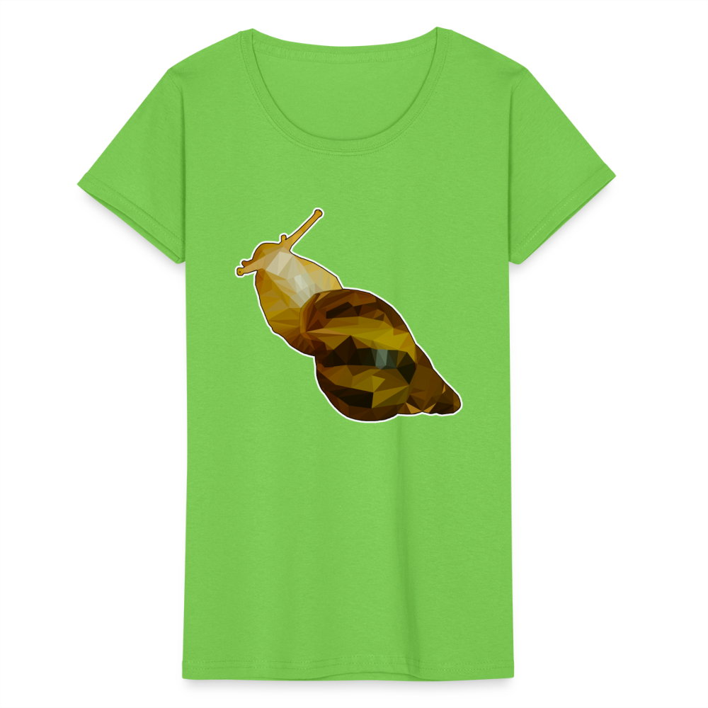 Frauen Fruit of the Loom T-Shirt Achatina reticulata Low Poly - Hellgrün
