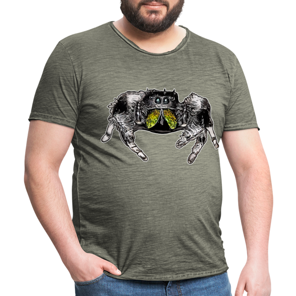 Männer Vintage T-Shirt Phidippus regius Rastafari male - Vintage Khaki