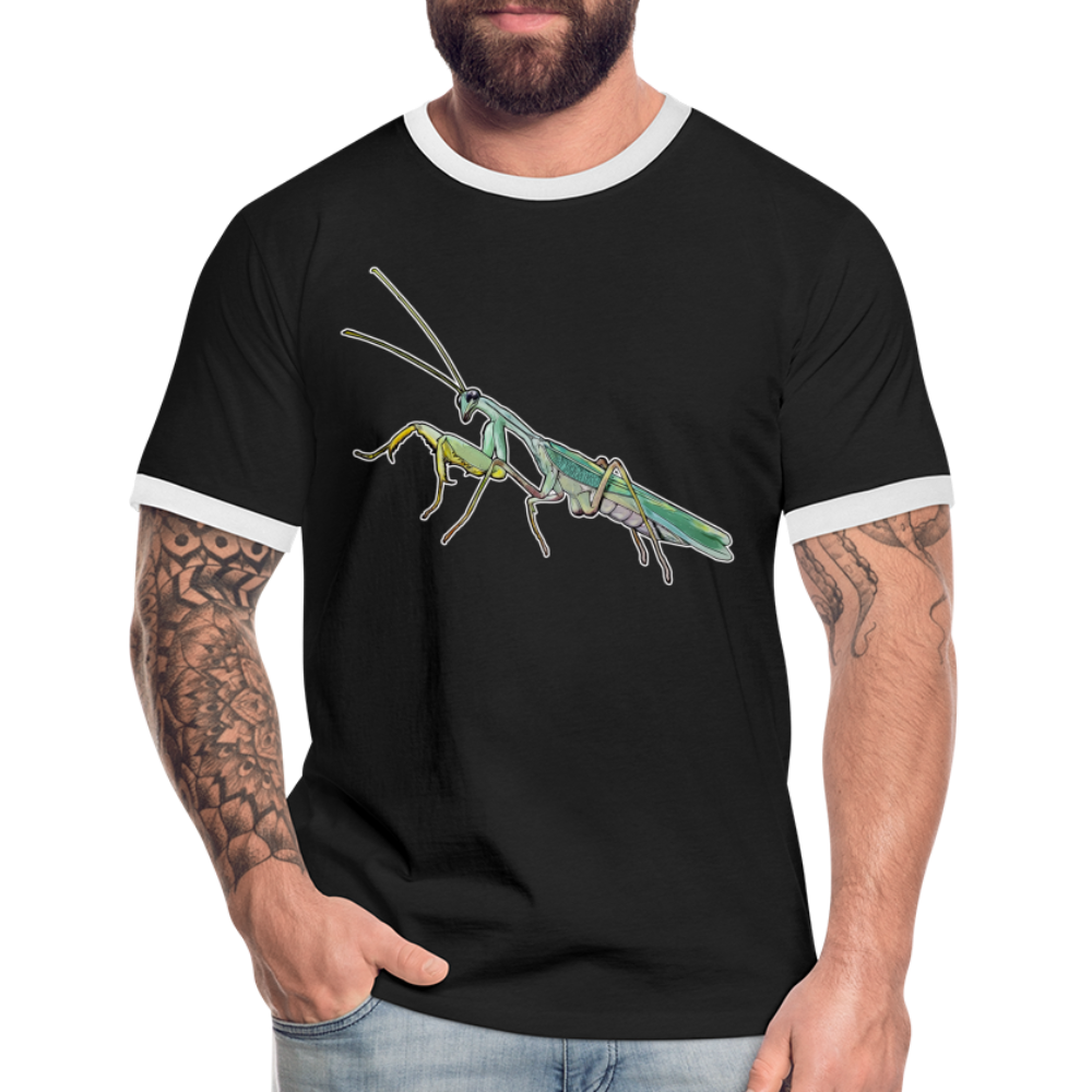 Männer Kontrast-T-Shirt Sphodromantis lineola male - Schwarz/Weiß