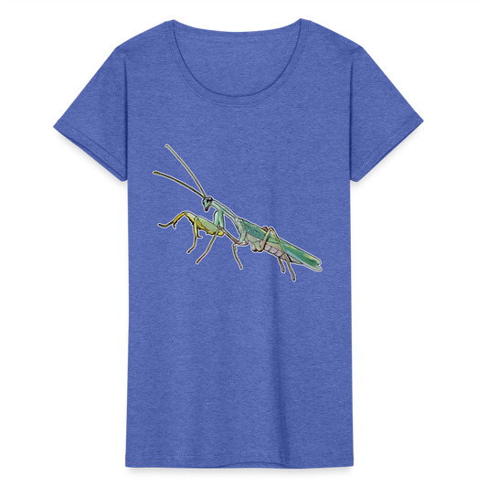 Frauen Fruit of the Loom T-Shirt Sphodromantis lineola male - Blau meliert