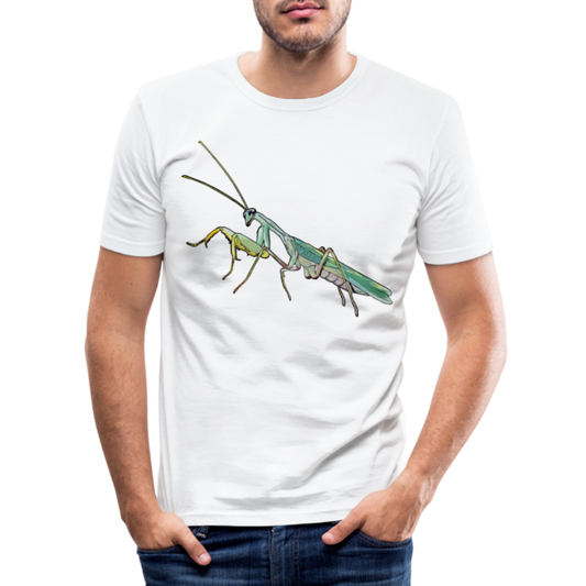 Männer Slim Fit T-Shirt Sphodromantis lineola male - weiß