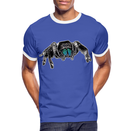 Männer Kontrast-T-Shirt Phidippus regius Everglades male - Blau/Weiß
