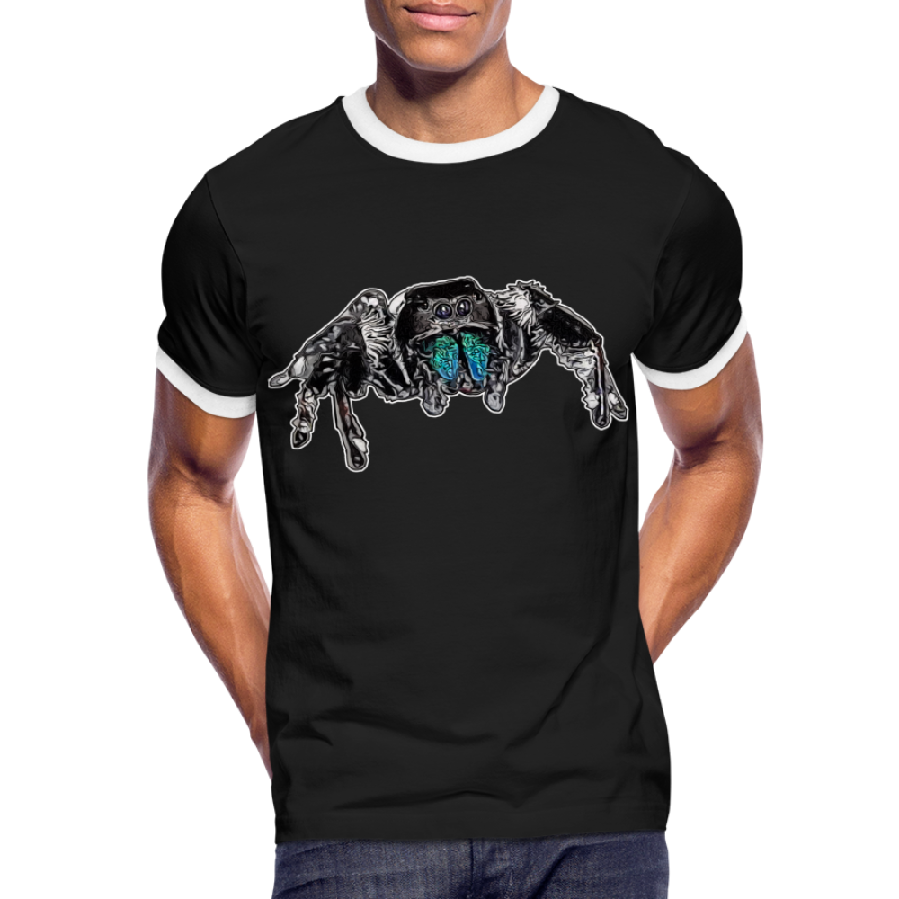 Männer Kontrast-T-Shirt Phidippus regius Everglades male - Schwarz/Weiß