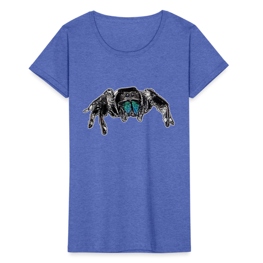 Frauen Fruit of the Loom T-Shirt Phidippus regius Everglades male - Blau meliert