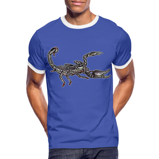 Männer Kontrast-T-Shirt Heterometrus silenus - Blau/Weiß