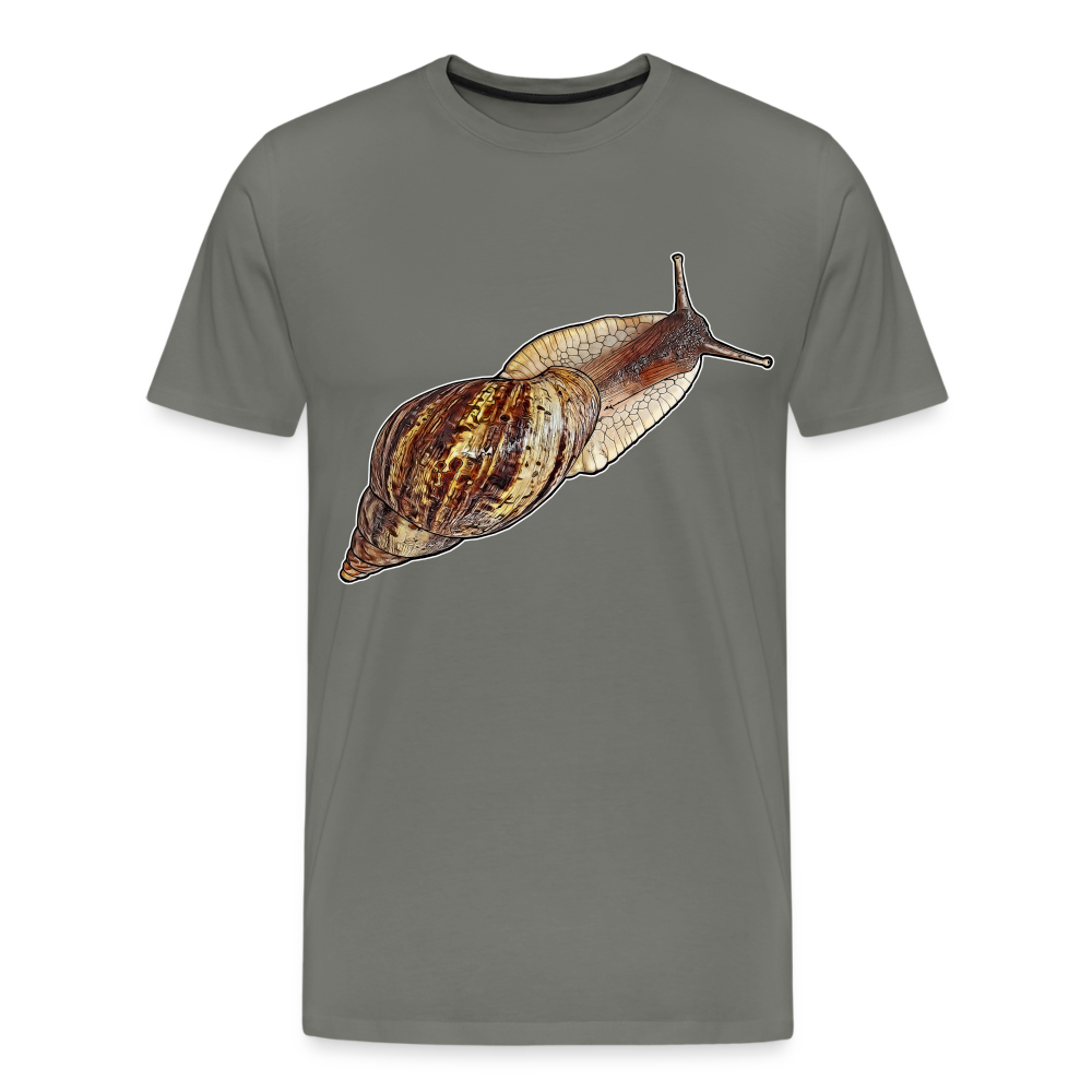 Männer Basic T-Shirt Achatina reticulata wildfarben - Asphalt